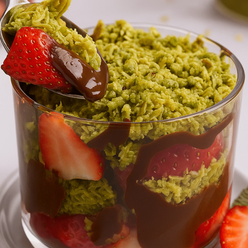Dubai Chocolate Strawberries: The Viral Dessert You Need to Try Today 7 Dubai chocolate strawberries dessert in layered cup